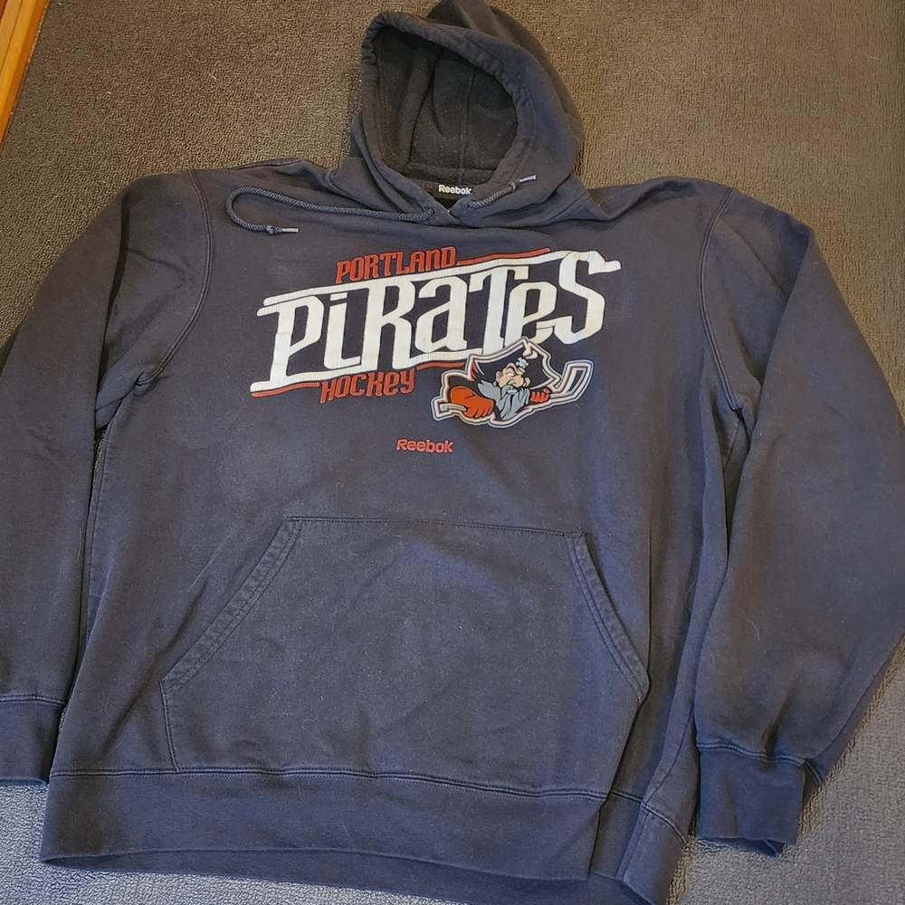 Reebok Blue Crew Neck Sweater with Ribbed Cuffs